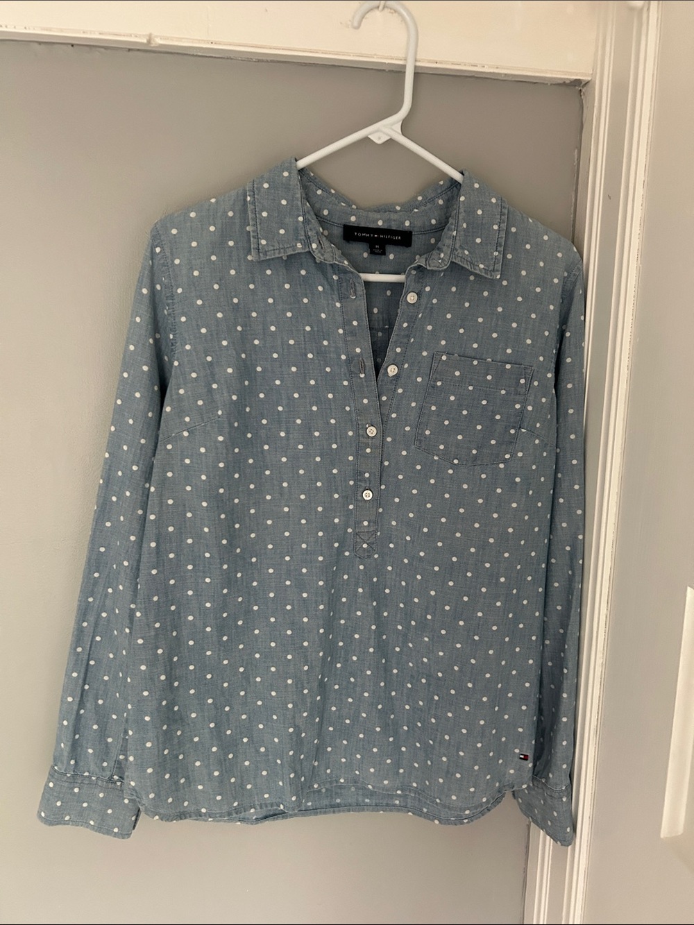 Tommy Hilfiger Light Blue Polka Dot Button-Down Shirt